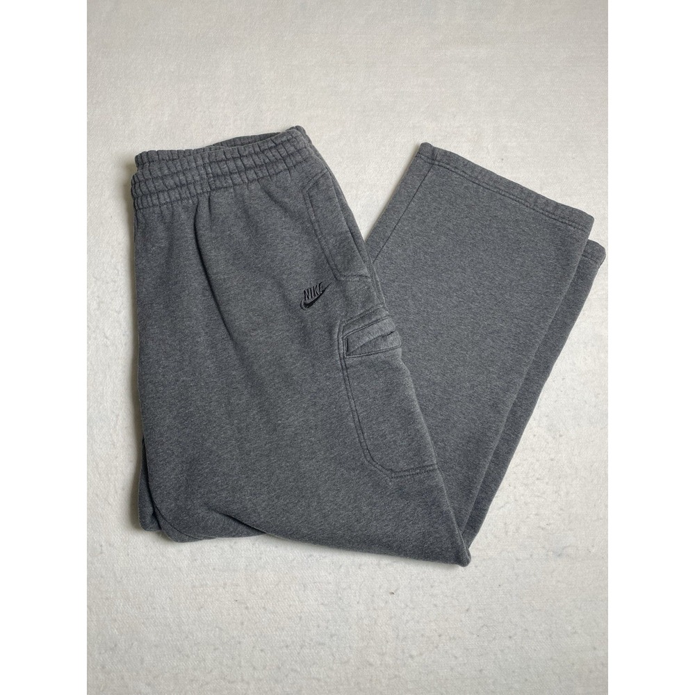 Nike Mens Club Fleece Cargo Sweatpants Gray Straight Leg Relaxed Joggers XL